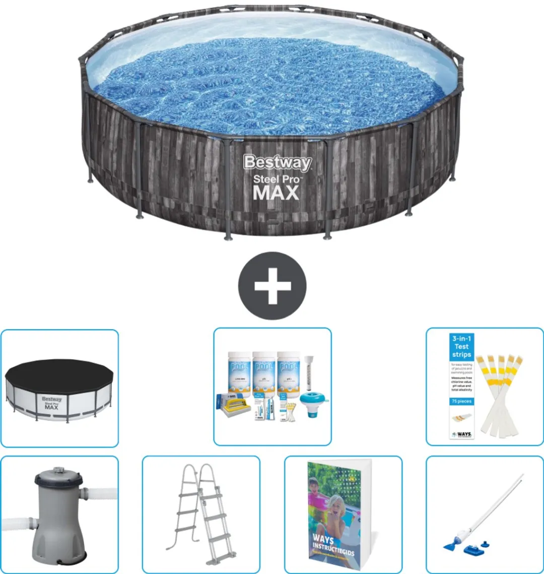 Bestway Steel Pro MAX Zwembad 427cm - Grijs