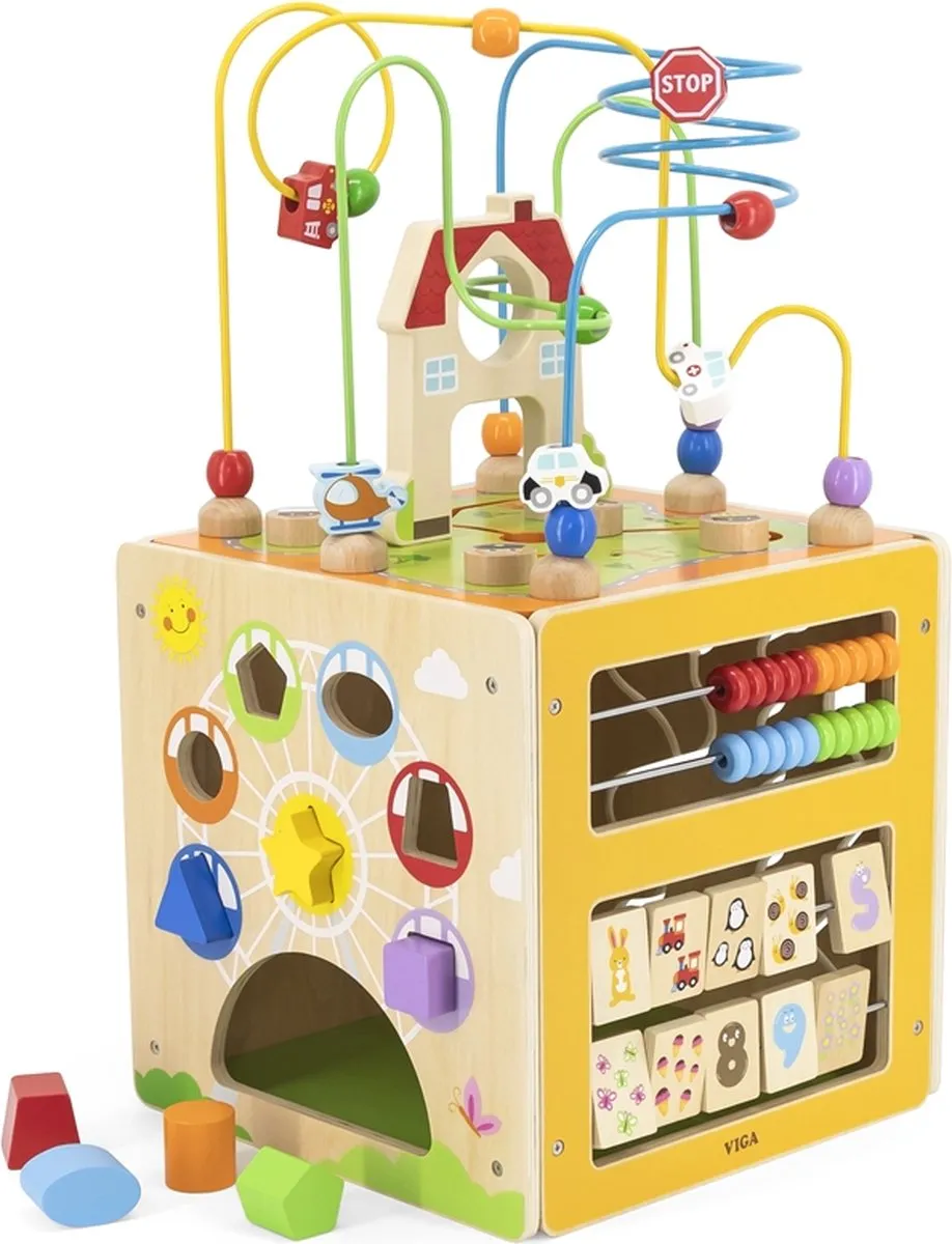 Vigatoys Speelkubus met Kralenframe