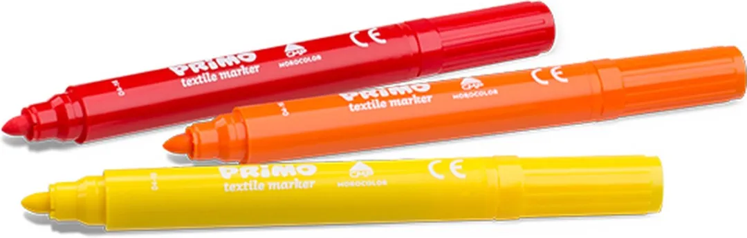 Creativ Company Primo PRIMO 701295 Textielviltstiften - 12 Stuks - Multi