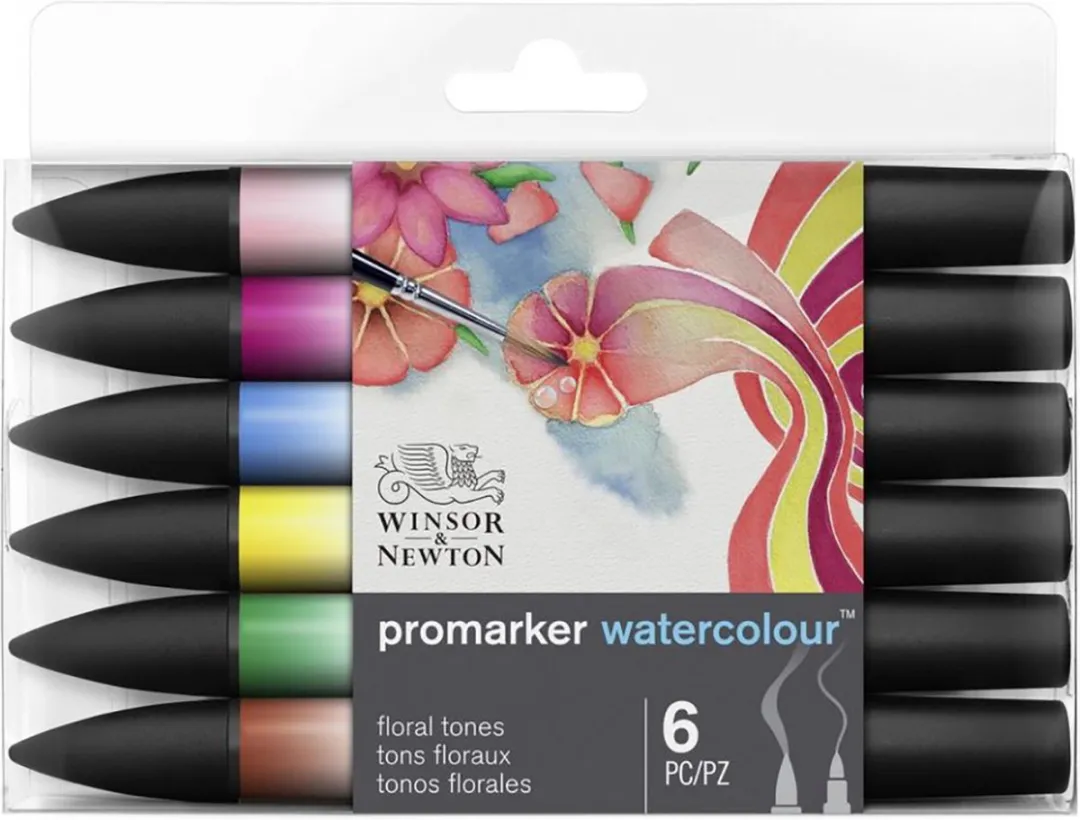Winsor & Newton Watercolor Brush Pens Floral Tones - 6 Stuks