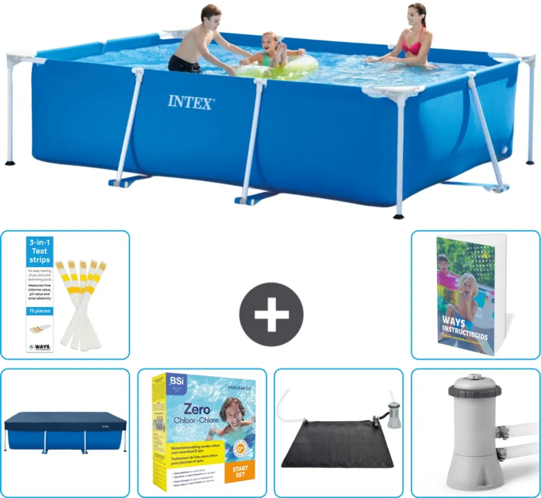 Intex 28272NP-Blauw Rechthoekig Frame Zwembad 300x200x75cm - Blauw