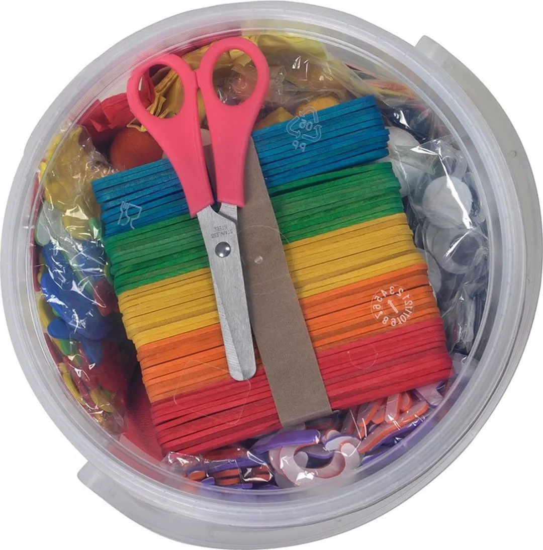 Knorrtoys Creative Bucket Knutseldoos 750-delig - Groen/Geel/Blauw