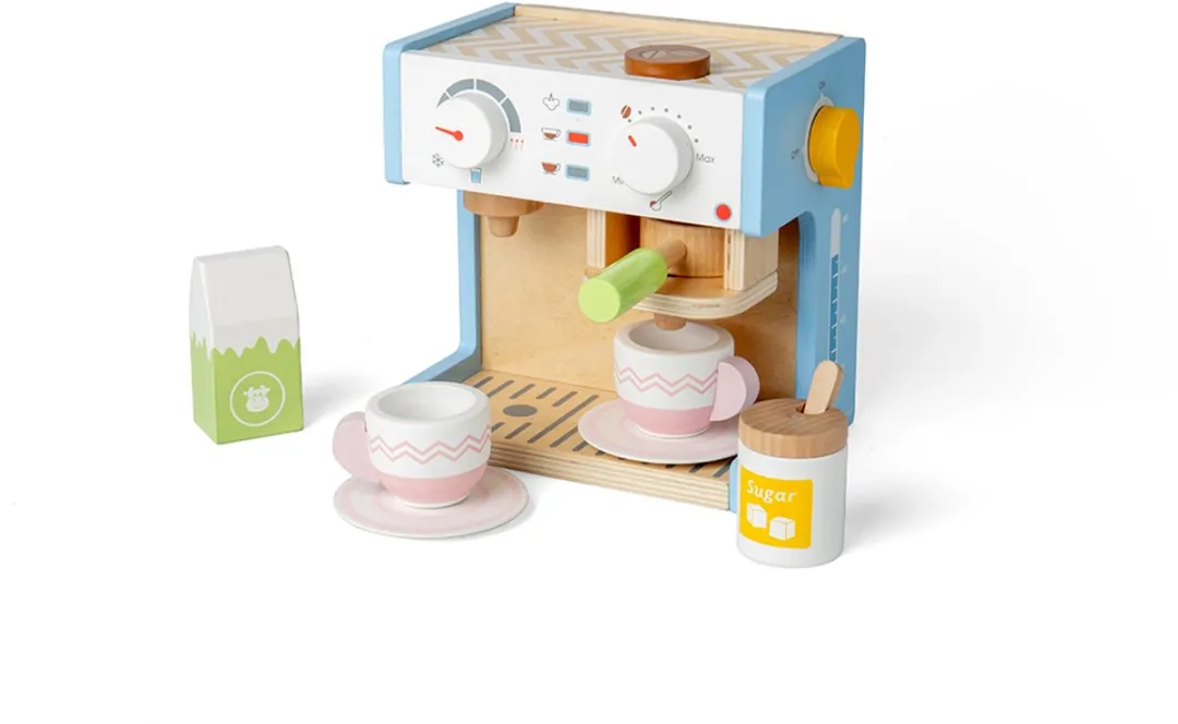 BIGJIGS Houten Koffiezetapparaat Speelgoed - Multicolor