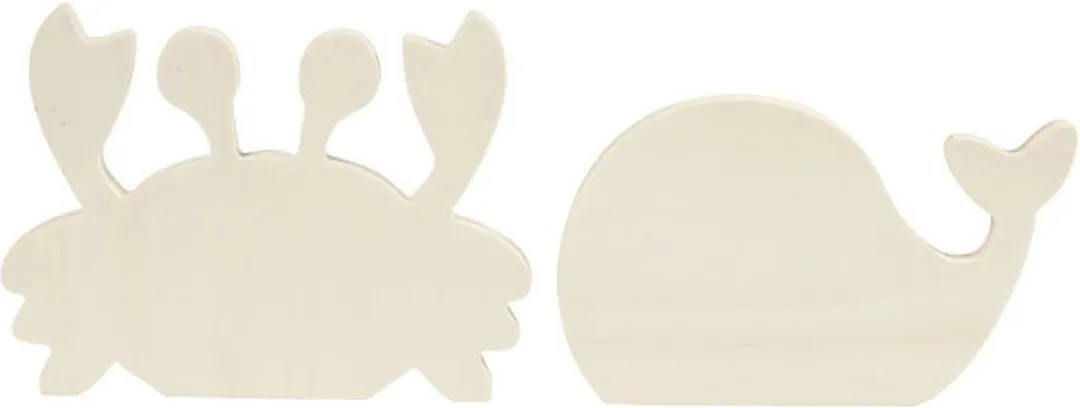 Creativ Company Houten Waterwereld Figuren Krab & Walvis 16x12cm - Multicolor