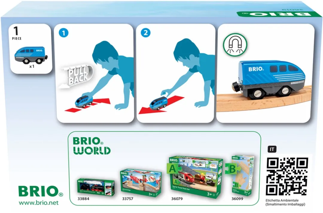 BRIO Pull Back Trein 36019 - Meerkleurig