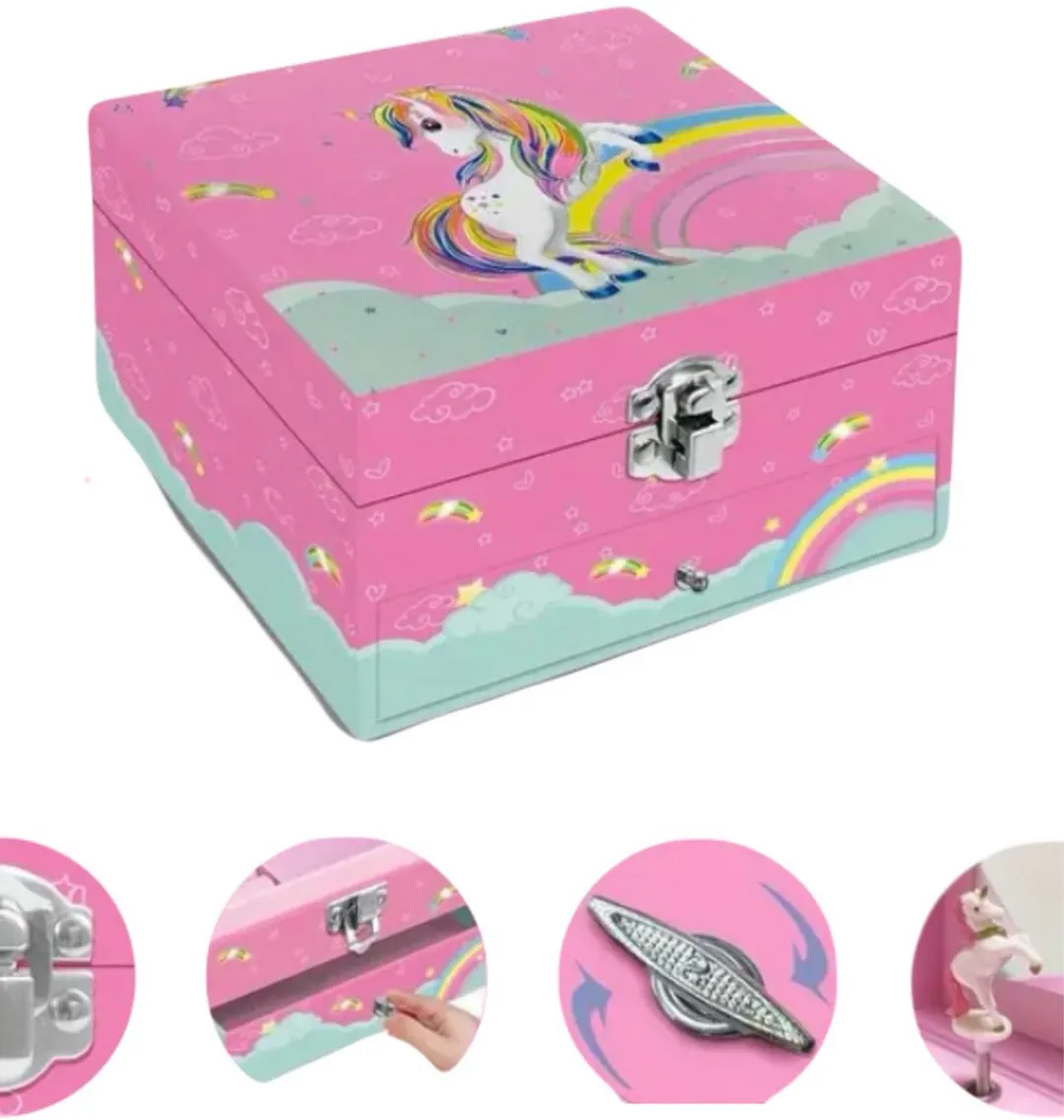 Happy U Kids Unicorn Sieradendoos - Muziekspel - 67 Stuks - Roze