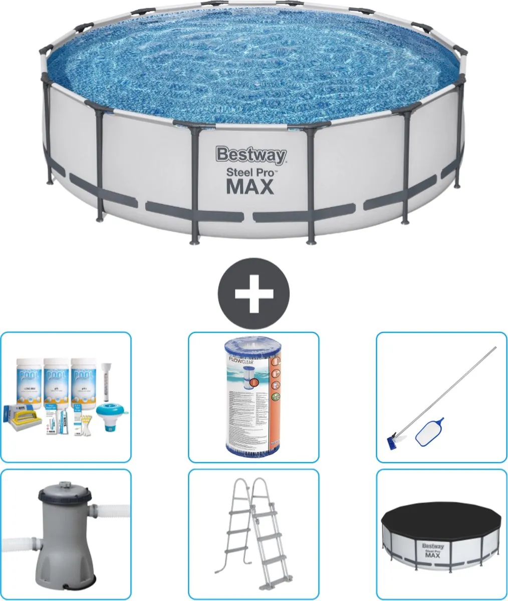 Bestway Steel Pro MAX Zwembad 427x107cm - Grijs