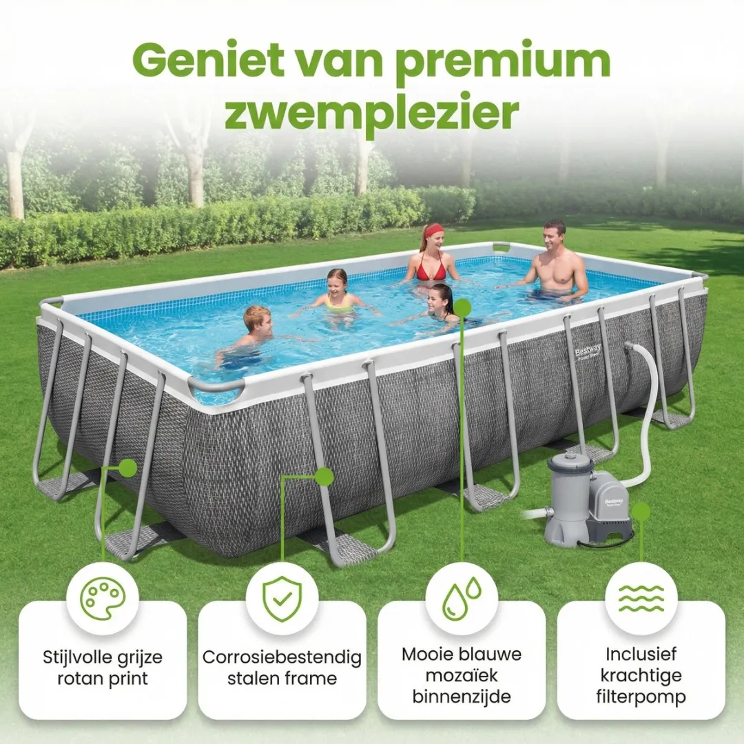 Bestway Power Steel Zwembad 549x274x122 - 8-delig - Grijs
