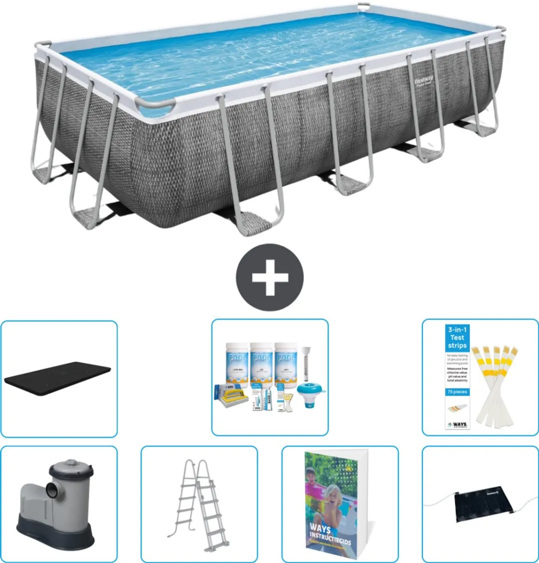 Bestway Power Steel Zwembad 549x274x122 - 8-delig - Grijs