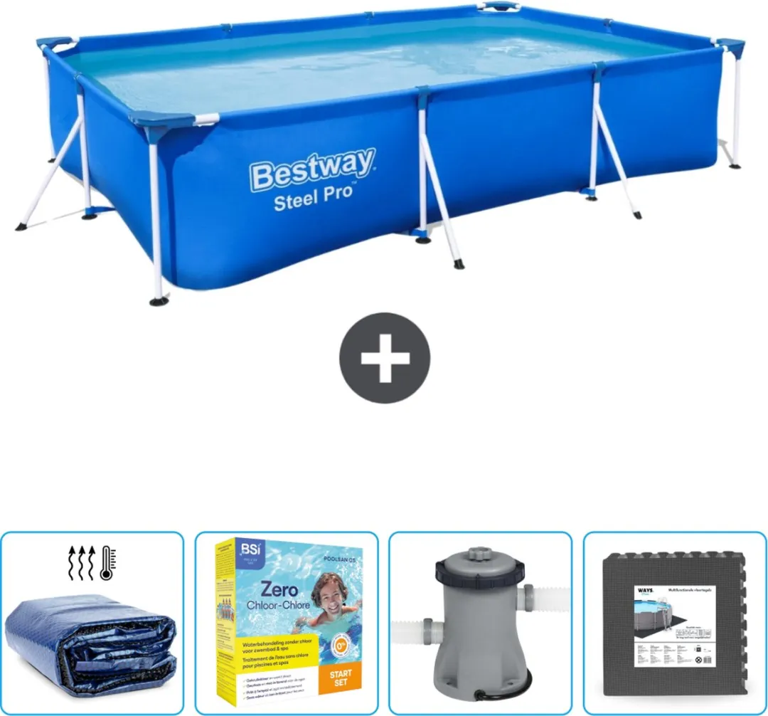 Bestway Steel Pro Zwembad 300x201x66cm Blauw