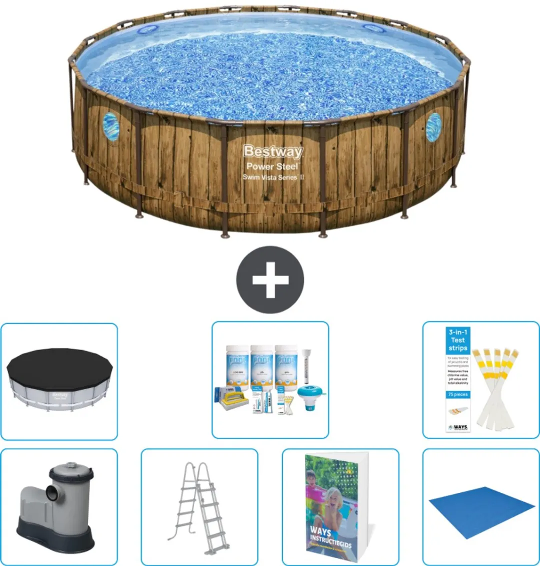 Bestway Power Steel Swim Vista Zwembad 488cm