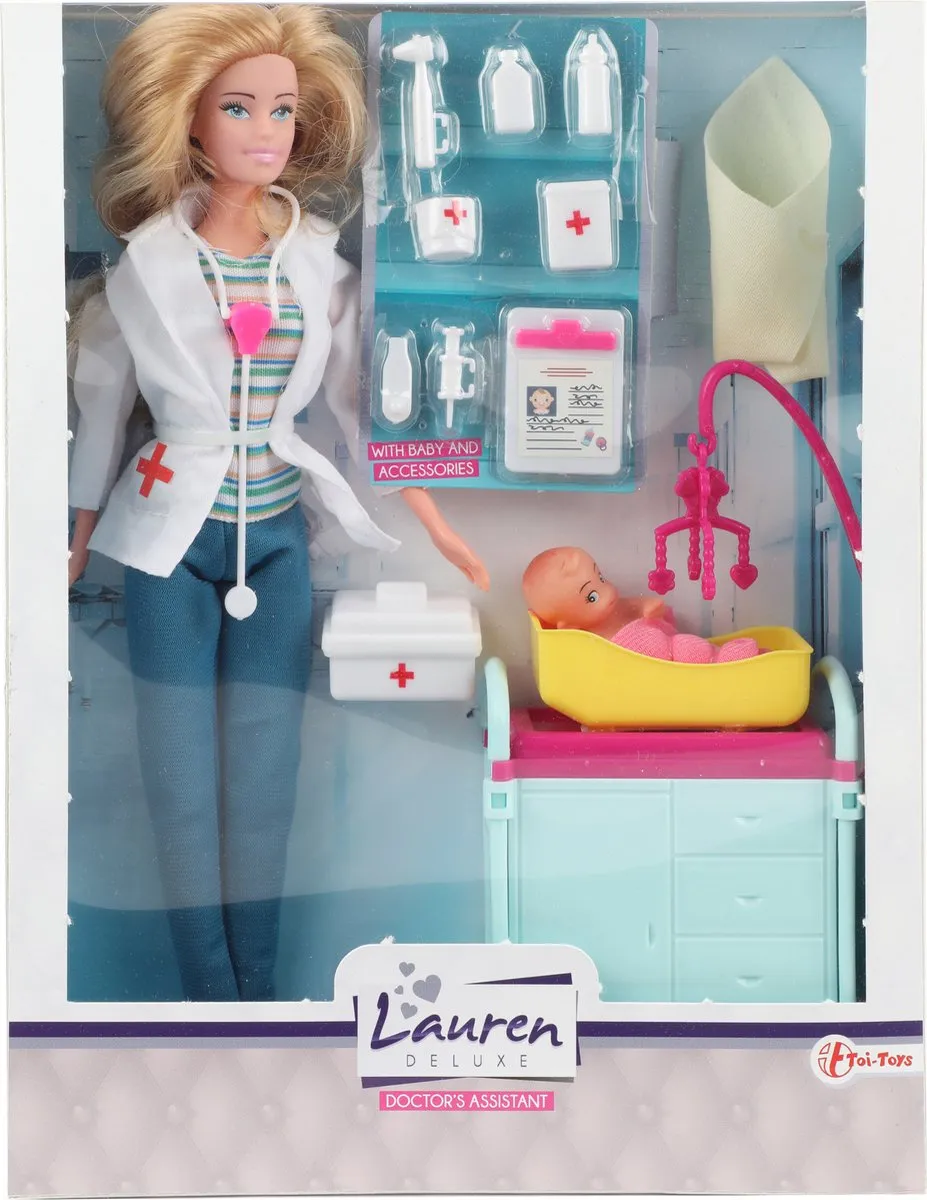 Toi-Toys Lauren Deluxe Dokter Meisjespop 26cm