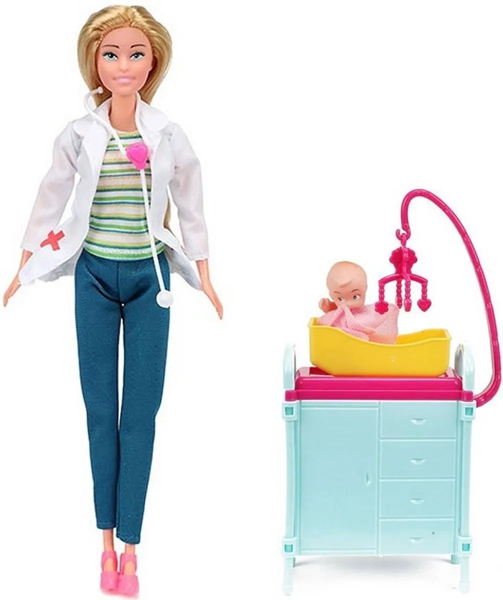 Toi-Toys Lauren Deluxe Dokter Meisjespop 26cm - 16-delig Multicolor