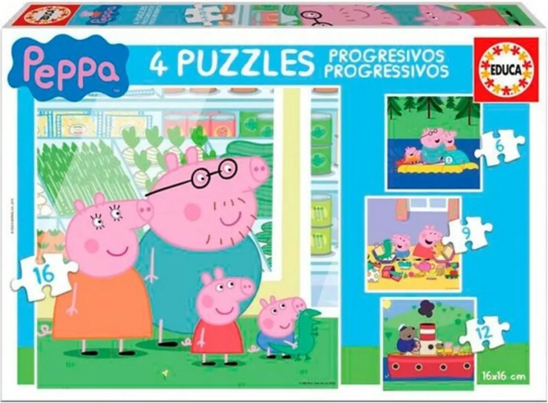 Educa Peppa Pig Puzzels - 4 Stuks 6-delig Meerkleurig - afbeelding 2 van 3