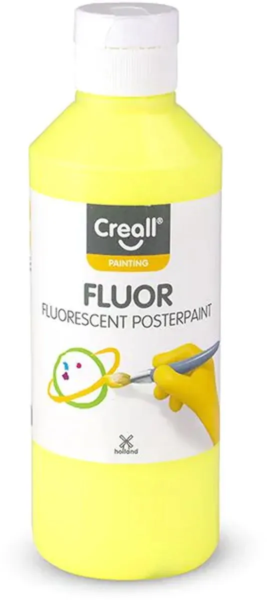 Creall Fluor Verf 250ml - Geel - afbeelding 6 van 6