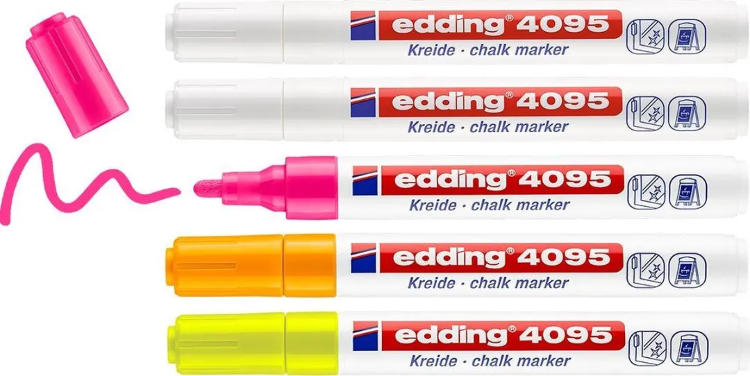 edding 4095 Krijtstiften - 5 Stuks - Assorti