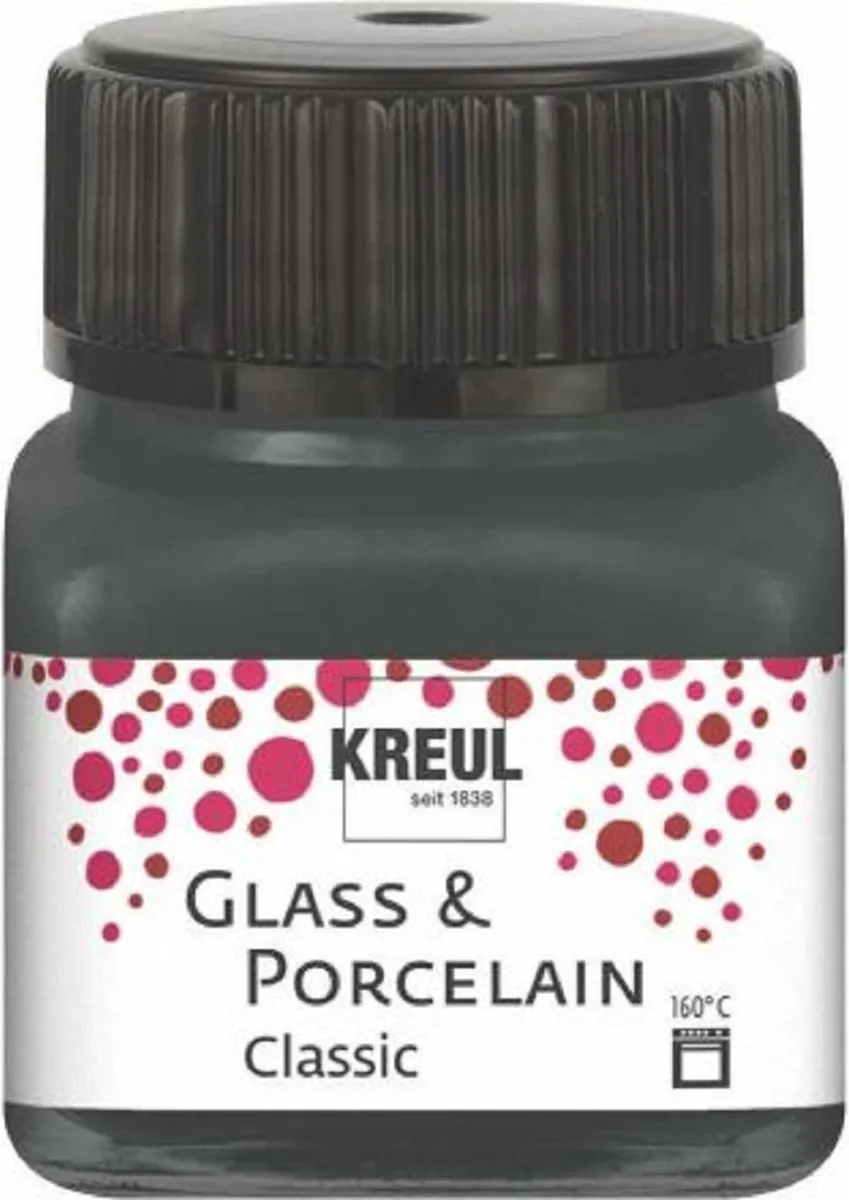 Kreul Glasverf Porseleinverf Grijs 20ml