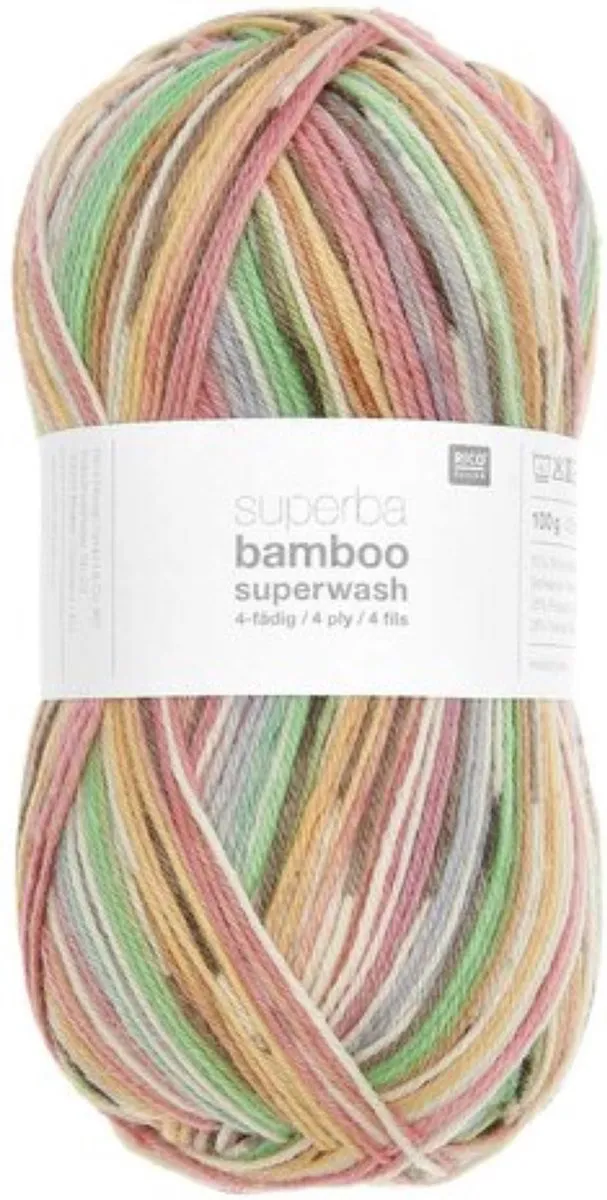 Rico Design Socks Bamboo Rainbow Sokkenwol 100g