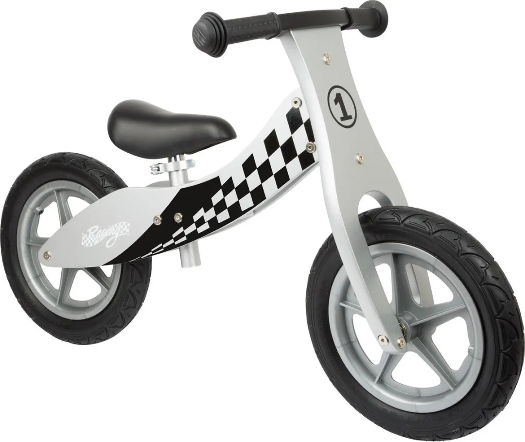 Small Foot Race Loopfiets 12 - Wit/Zwart