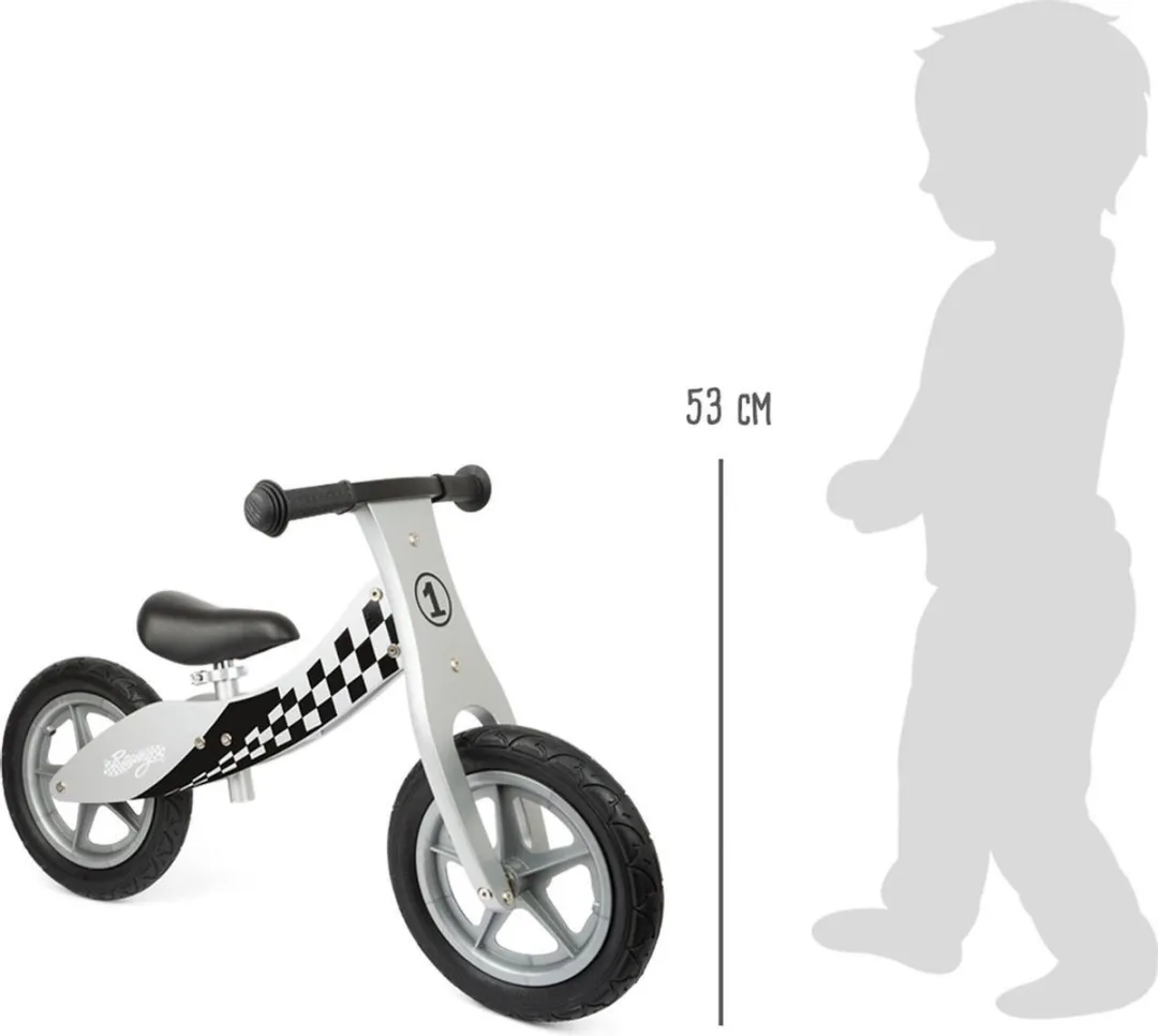 Small Foot Race Loopfiets 12 - Wit/Zwart