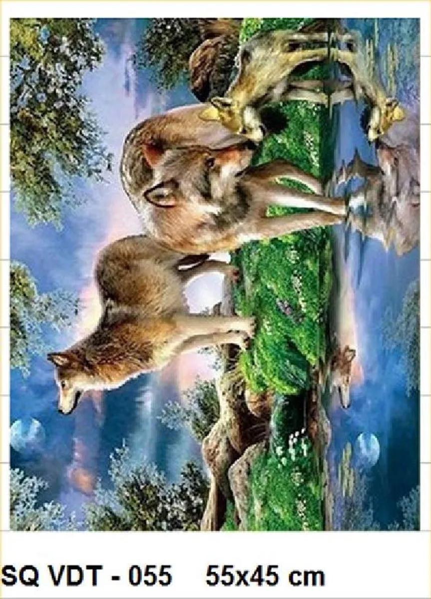 VDTOYS Diamond Painting VDT055N Wolven - 55x45cm