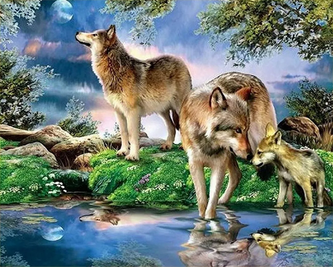 VDTOYS Diamond Painting VDT055N Wolven
