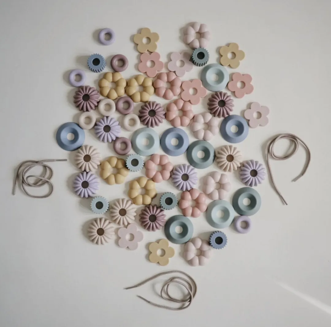 Mushie Kralen Rijgen Set - Pastel