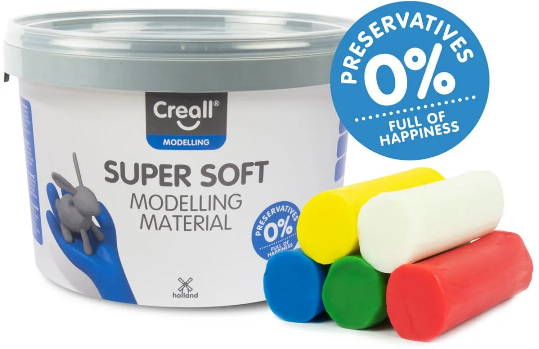 Creall Super Soft Boetseerklei Set 5 Kleuren - 1750g