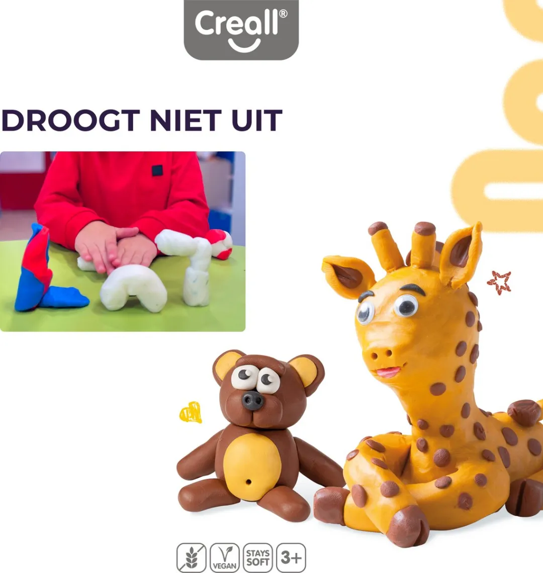 Creall Super Soft Boetseerklei Set 5 Kleuren - 1750g