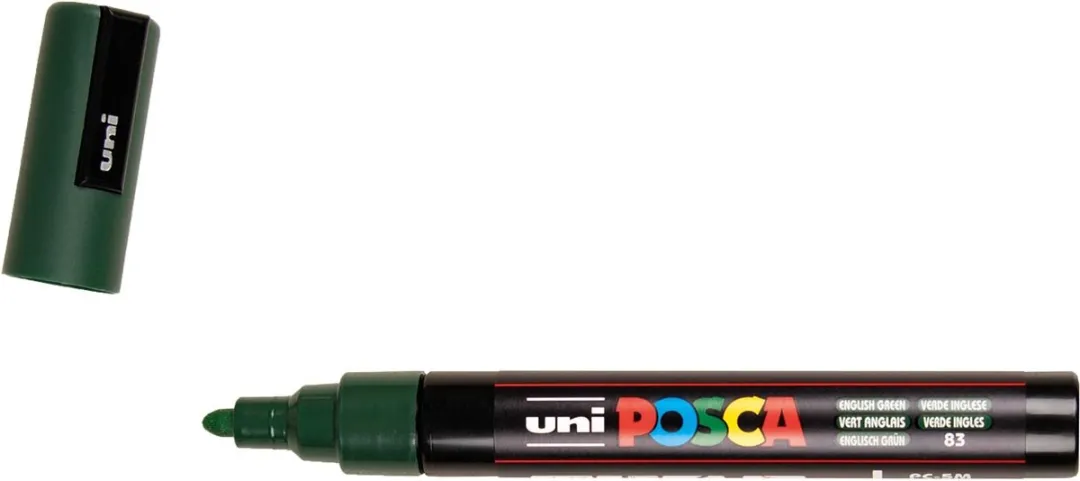 Posca PC-5M Medium Tip Verfstiften - Donkergroen - 6 Stuks
