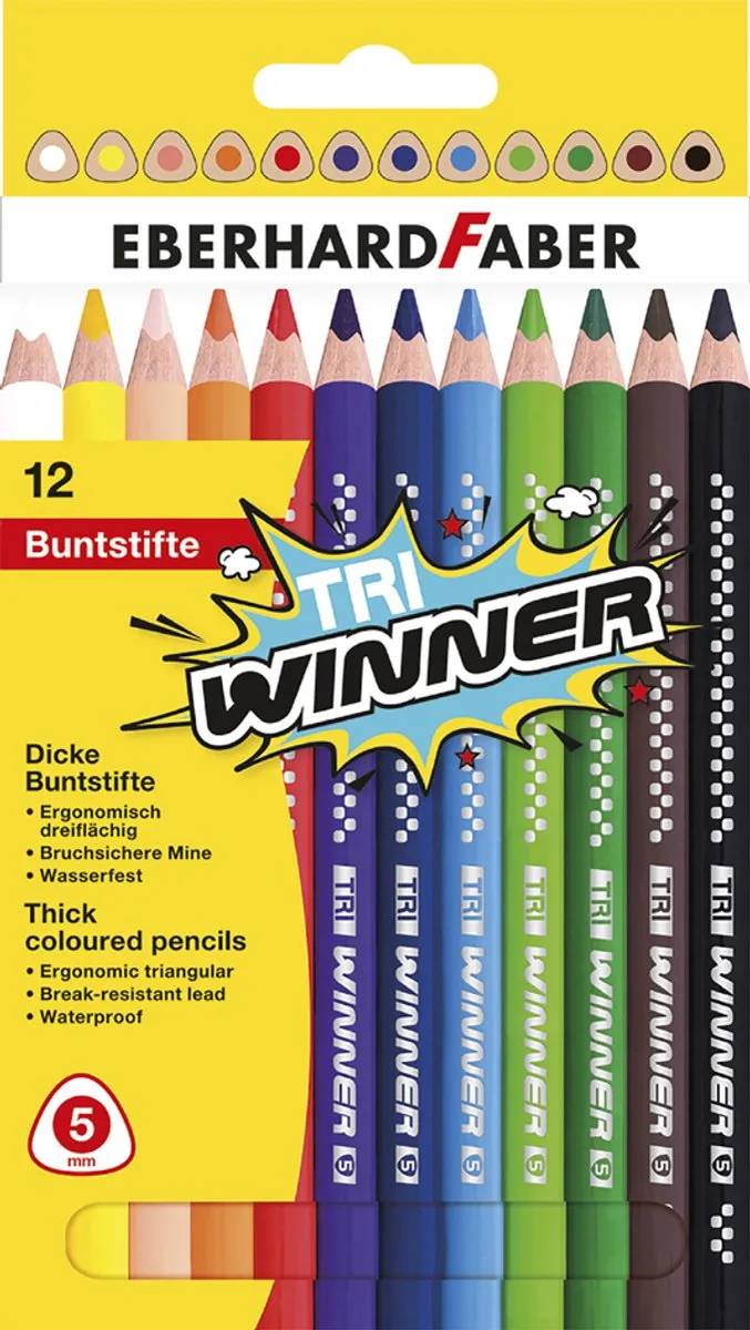 Eberhard Faber Tri Winner EF-518212 Kleurpotloden - 12 Stuks