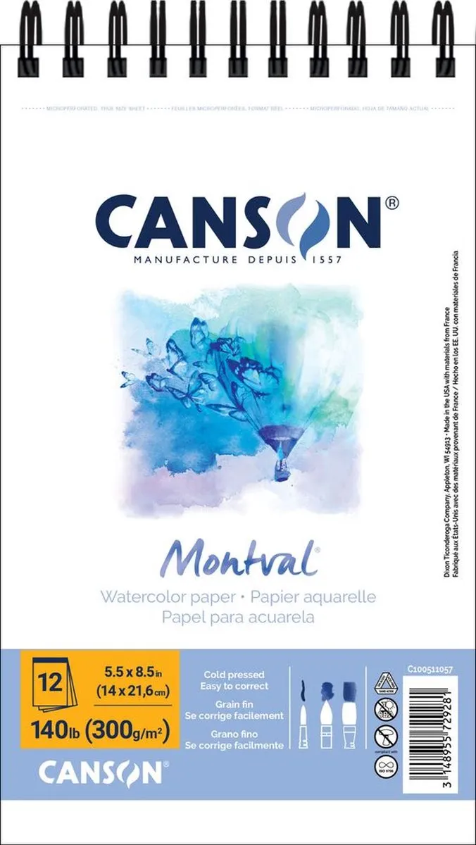 Canson Montval Spiral Watercolor Pad C100511057