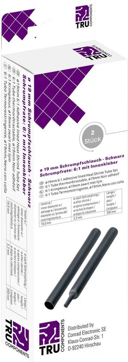 Tru Components T1904CA047 Krimpkous met lijm