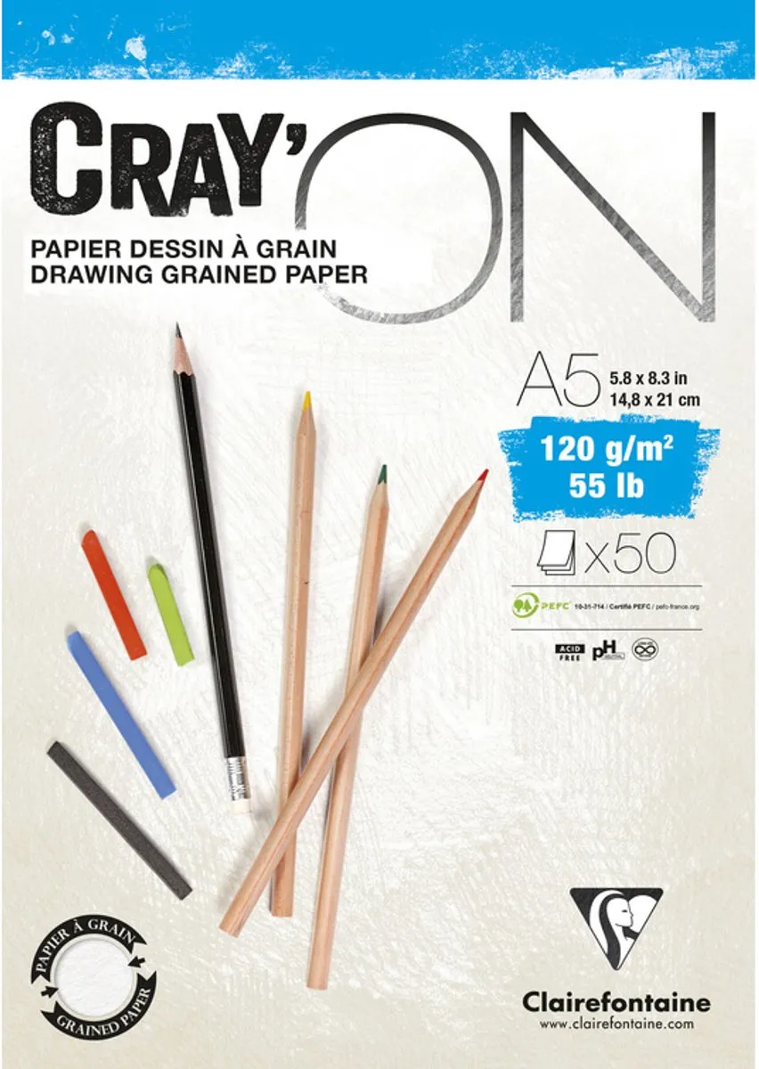 Clairefontaine Cray'On Tekenblok A5 Wit