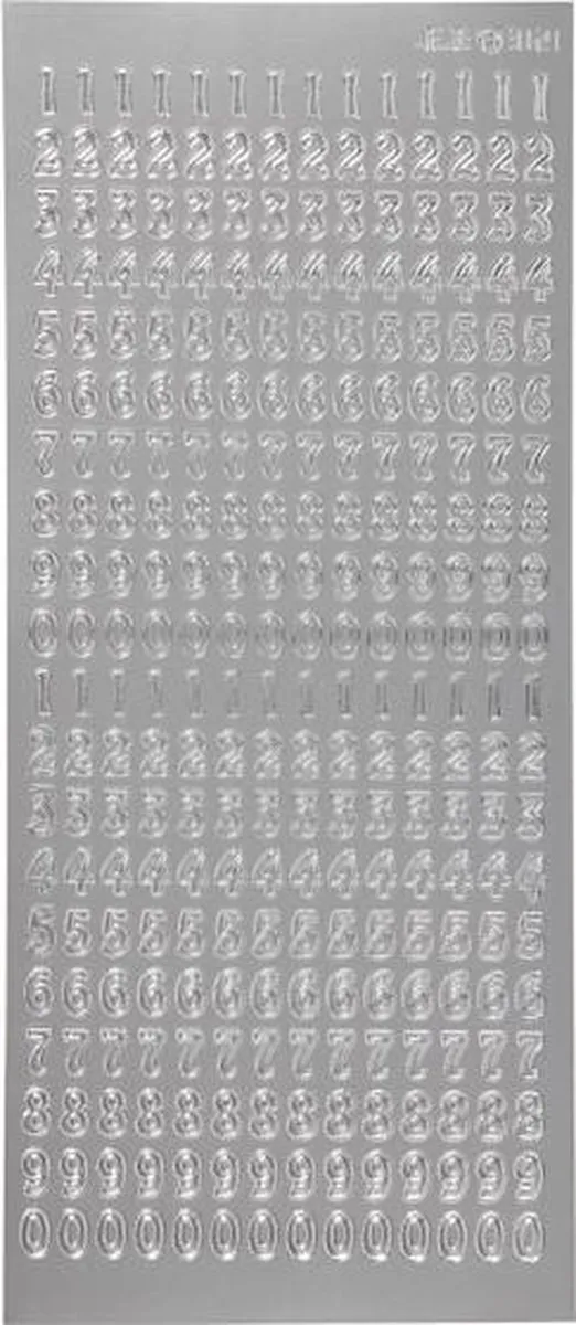 Creativ Company Zilver Cijfers Stickers 10x23cm