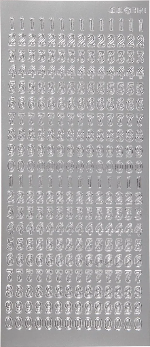 Creativ Company Zilver Cijfers Stickers 10x23cm