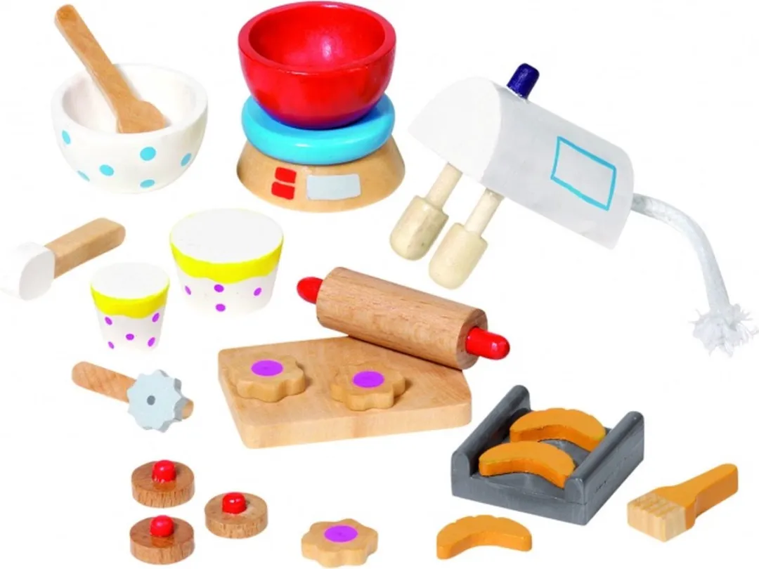 Goki Houten Poppenhuis Bak Accessoires 22-delig - Multi