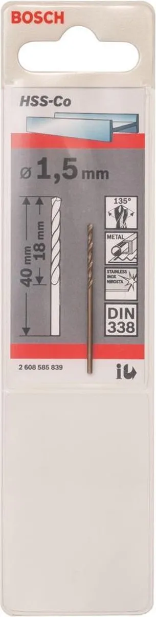 Bosch Metaalboor HSS-Co 1,5mm - 1 Stuk