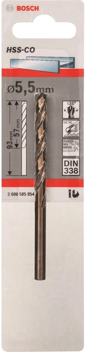 Bosch Metaalboren HSS-Co 5,5mm - 1 Stuk - MPN 2608585854