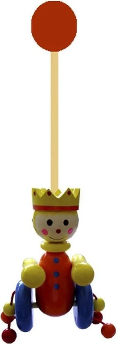 Charl's Toys Houten Duwfiguur Koning