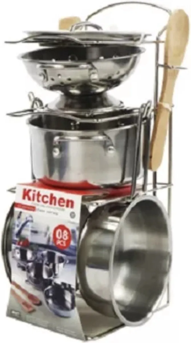 Toi-Toys Pannen Speelset 8-delig RVS