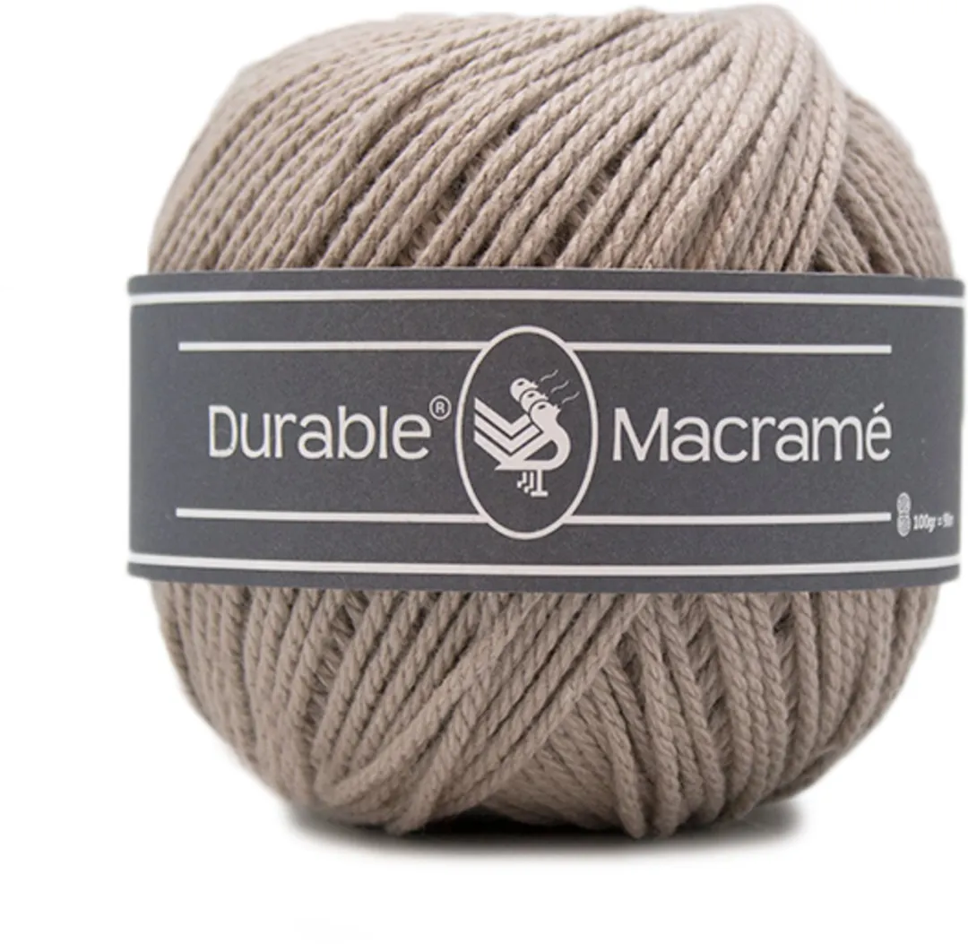 Durable Macramé Taupe Katoen Garen