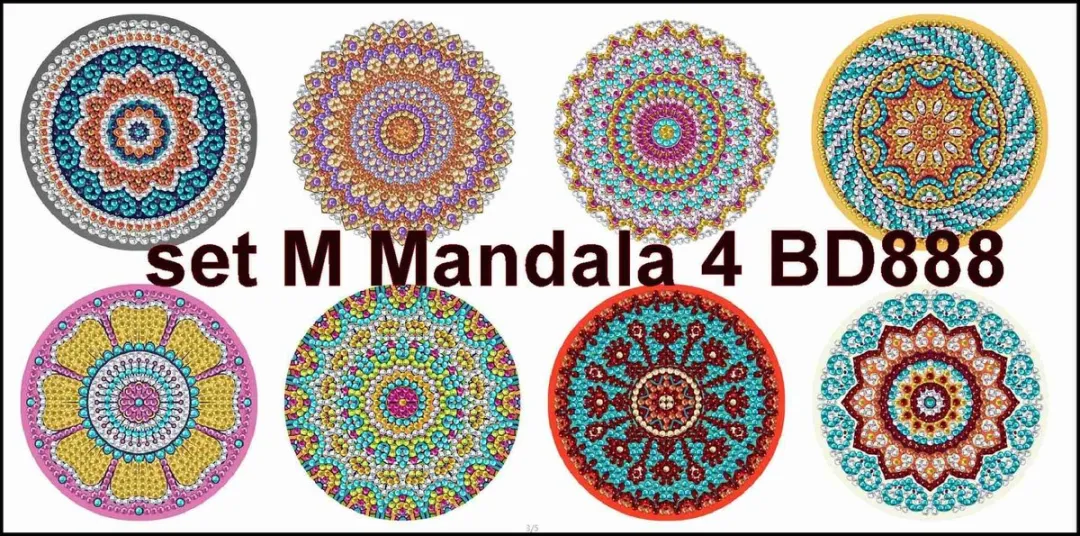 VDTOYS Diamond Painting Mandala Onderzetters Set M - 8 Stuks