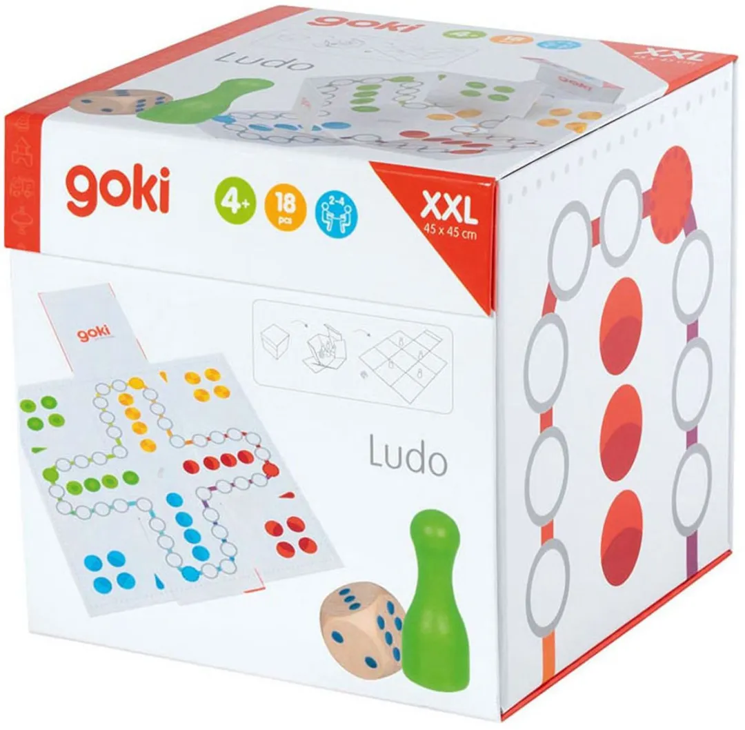 Goki Mens Erger Je Niet XXL 45x45cm - 18-delig - 4+