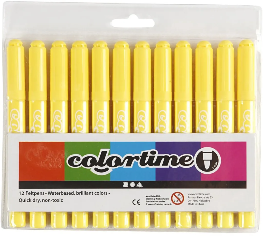 Colortime Stiften 5mm - Citroengeel - 12 Stuks