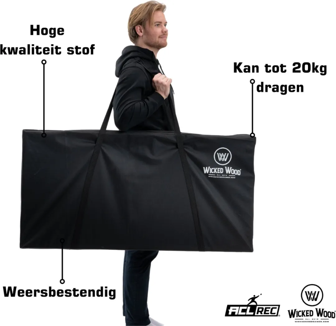 Wicked Wood Games Cornhole Draagtas 120x60cm - Zwart
