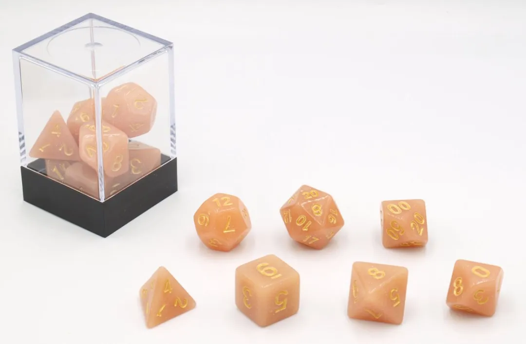 HOT Games Dobbelstenen Set Pastel Perzik 7 Stuks