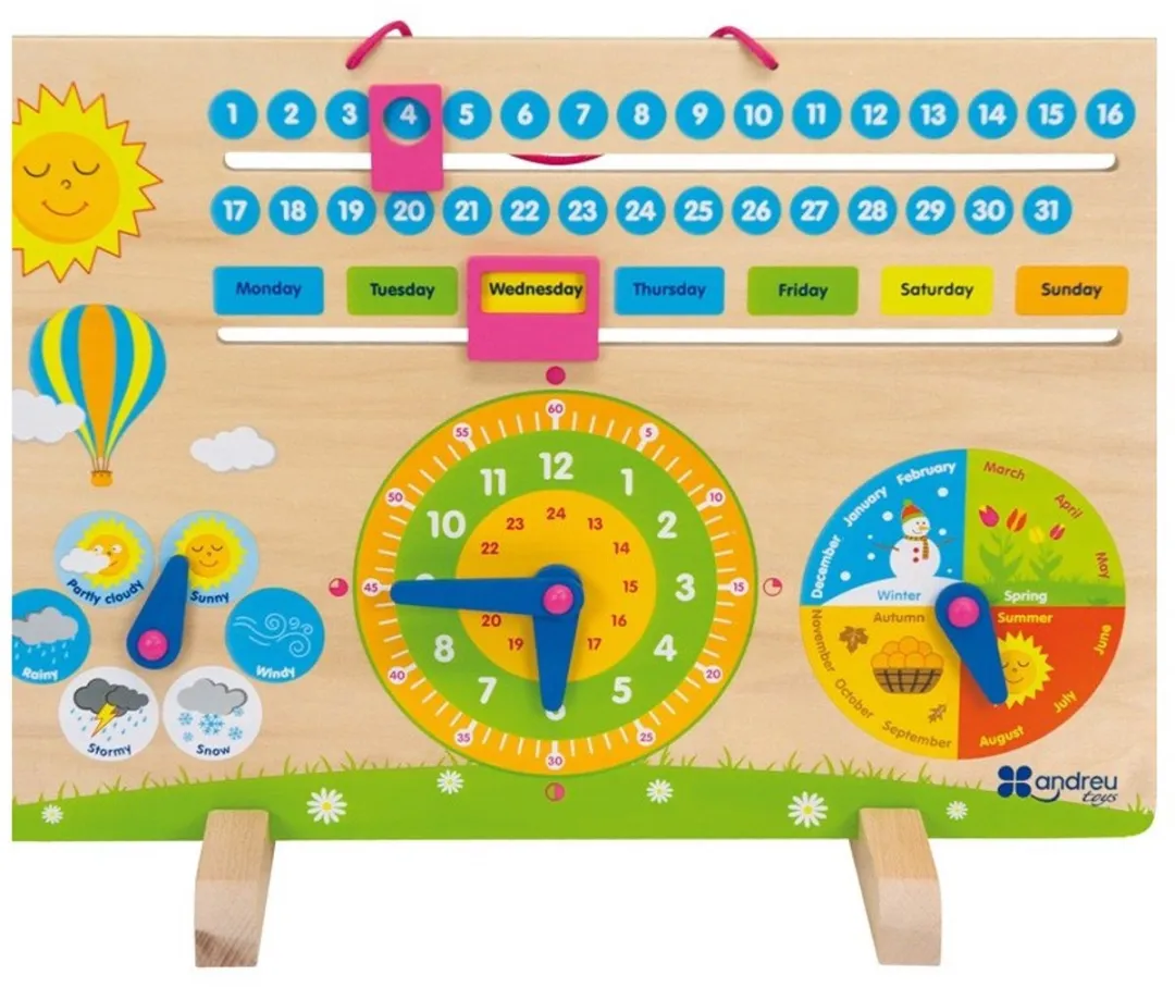 Andreu Toys Leerklok Datumspel Multicolor
