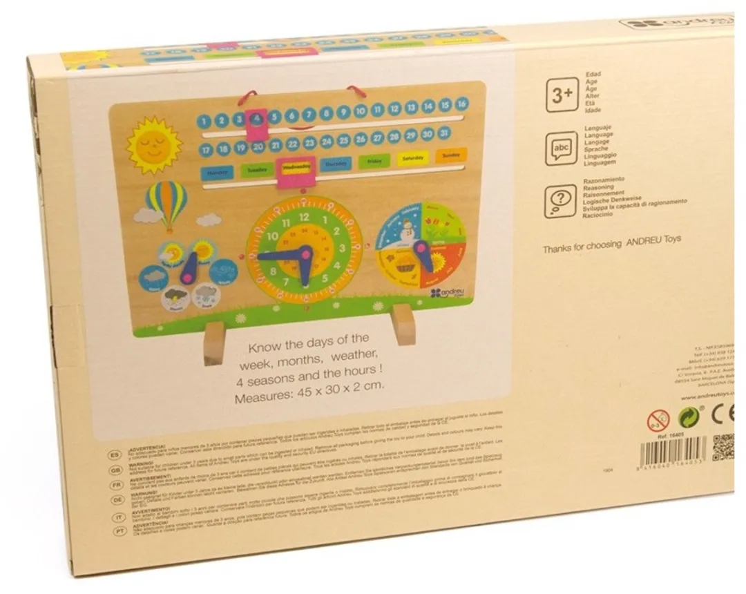 Andreu Toys Leerklok Datumspel Multicolor - 41516405