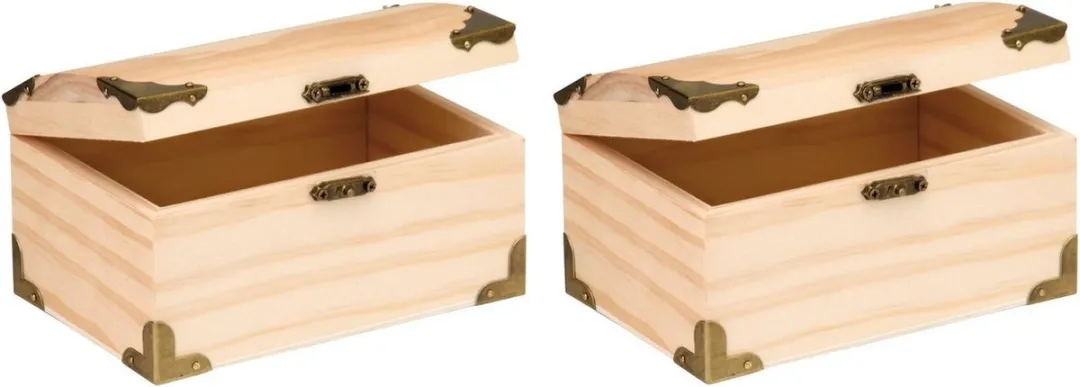 Glorex Hobby Houten Schatkistjes 18x12,5cm